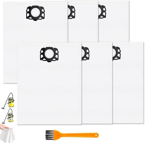 Image of 6 Pack Replacement Filter Bags Compatible with Karcher vacuum WD4 WD5 WD5/P MV4 MV5 MV6 Wet & Dry Vacuums Replacement cleaner bags
