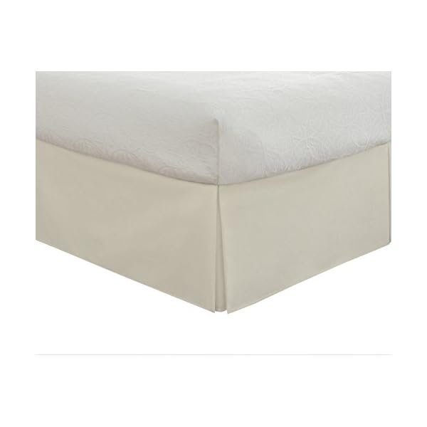   Lux-Hotel-Tailored-Bed-Skirt-Classic-14-Drop-Length-Pleated-Styling-Full-Ivory