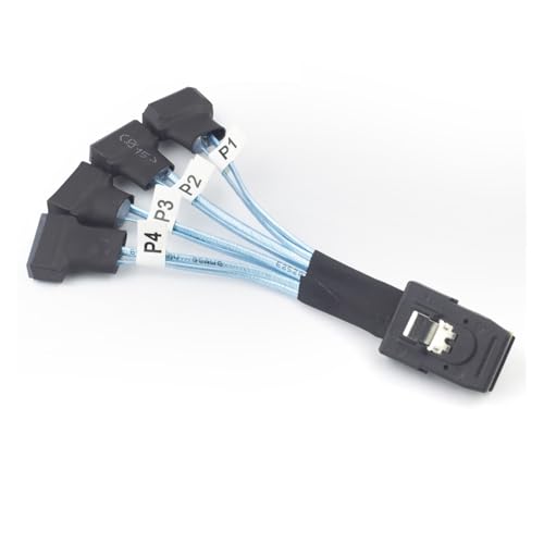 Cable Conversor S-AS SFF-8087 a 4 SATA macho 0.5 m miniatura 6
