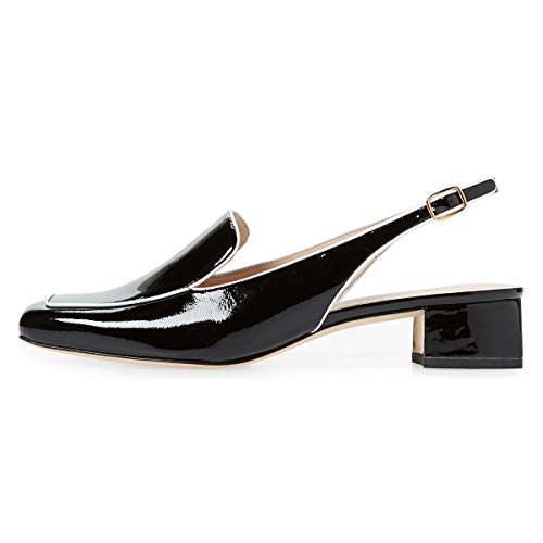 Image of YDN Women Closed Square Toe Block Low Heels Slingback Formal Loafer Dressy Shoes Office Lady Pump Size 4-15 US