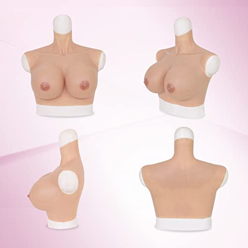 Image of ROANYER Silicone Breast Forms Large Size Fake Boobs for Crossdresser in 220-330lbs C G Cup Breastplate Transgender Drag Queen