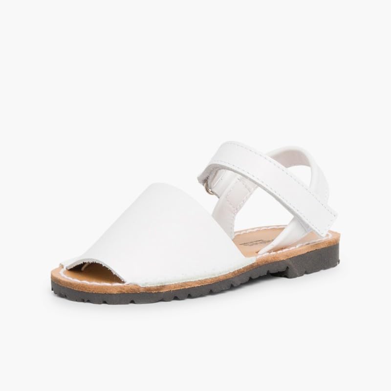 Sandales avarcas Pisamonas enfant en cuir nappa avec scratch de fermeture
