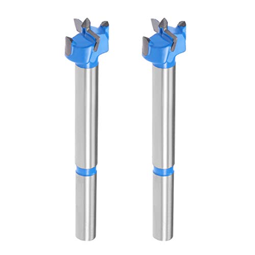 uxcell Forstner Drill Bits 15mm, Tungsten Carbide Wood Hole Saw Auger Opener, Woodworking Hinge Hole Drilling Boring Bit Cutter, 2pcs (Blue, Gray)