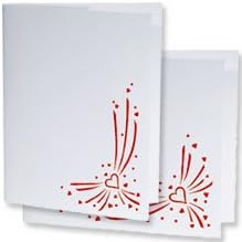 Red Heart foil on white cardboard photo folder frame Our price is for 50 pcs - 4x6