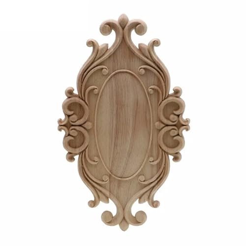 Puerta tallada de madera maciza vintage de 24x14.5cm decorada a mano 2