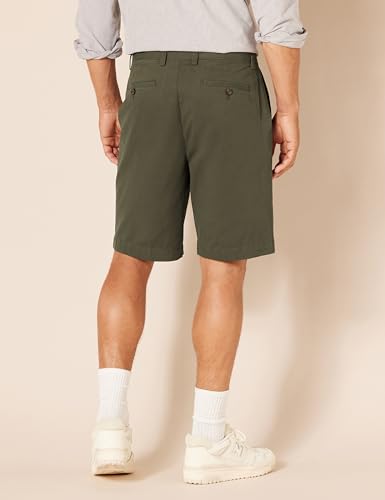 Image of Amazon Essentials Men's Classic-Fit 9 inch Cotton Twill Chino Shorts with Button-Through Pockets