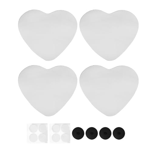 Heart Shaped Blind Spot Mirror Adjustable Wide Angle Design Car Side Mirror for All Vehicles ABS Glass 7x8cm 4 Pack