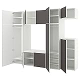 Ikea PLATSA Armario con 10 puertas, 300 x 57 x 243 cm, blanco/gris oscuro Skatval