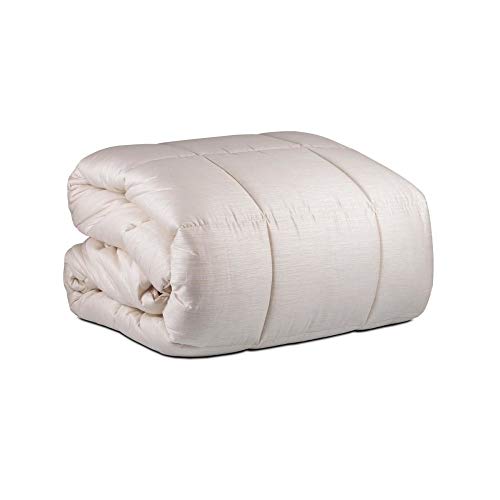 Dondi Home | Calda Trapunta Matrimoniale Finiseta, 270x265 cm, 100% Raso di Cotone 300 TC, 340 g/mq, Disegno Effetto Seta, Colore Avorio Vaniglia, Moderna ed Elegante - Made In Italy