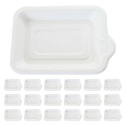 KICHOUSE Platos Desechables Rectangulares Biodegradables Resistentes a Altas 75 de Papel de de Azúcar para Barbacoas y Reuniones Familiares al Aire Libre