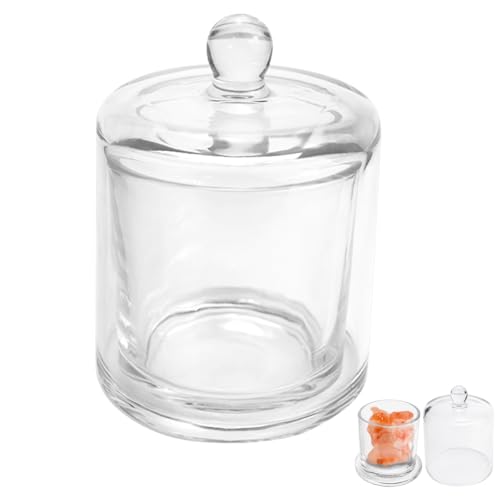 DOERDO Butter Crock, Glass Butter Dishes with Lids, Candle Cup for Jelly Jam Candy Covered Butter Tray, 3.5x4.7 Inch