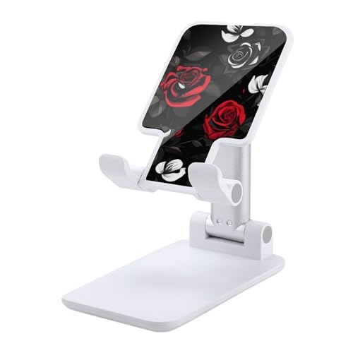 Support portable réglable roses rouges et blanches pliable bureau iPhone 14 15 16