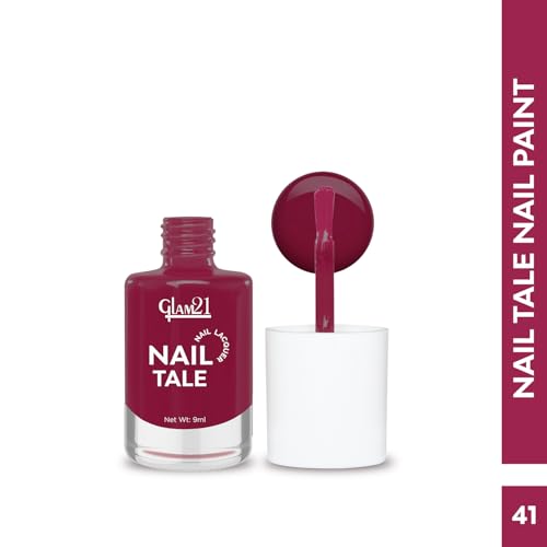Image of Glam21 Nail Tale Nail Polish | Glossy Gel Finish | Rich Pigmentation | Chip Free | Quick Drying Formula | Long Lasting Nail Polish for Women | 9ml | Shade-41