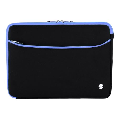 Neopren-Schutzhülle für Tablets, iPad, Galaxy, Transformer Book/Pad, Yoga & andere Schwarz/Hellblau 17-17.3