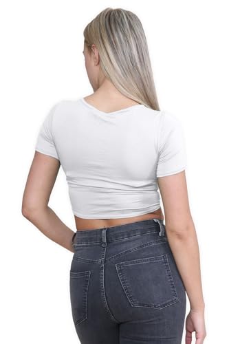 Bolero shrug cropped blanco para lucir elegante en bodas y bautizos de verano 3