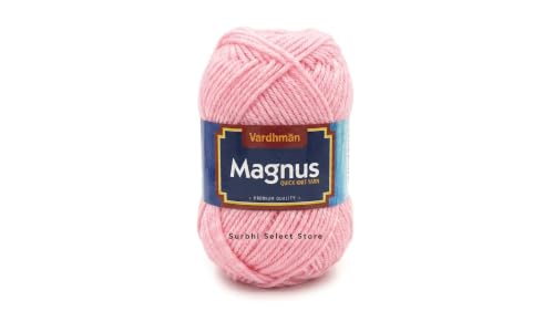 Image of Vardhman Magnus Knitting Yarn 100% Acrylic Bulky 4Ply Yarn (Pack of 1 Ball - 100g) - Knitting & Crochet Yarn for Winter Sweaters, Scarves, Blankets | Hypoallergenic, Hand Wash - Baby Pink