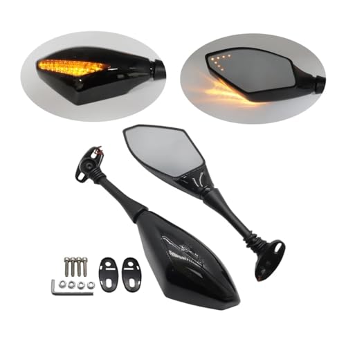 Espejos retrovisores con luces señal giro integradas para manillar motocicleta CBR 3