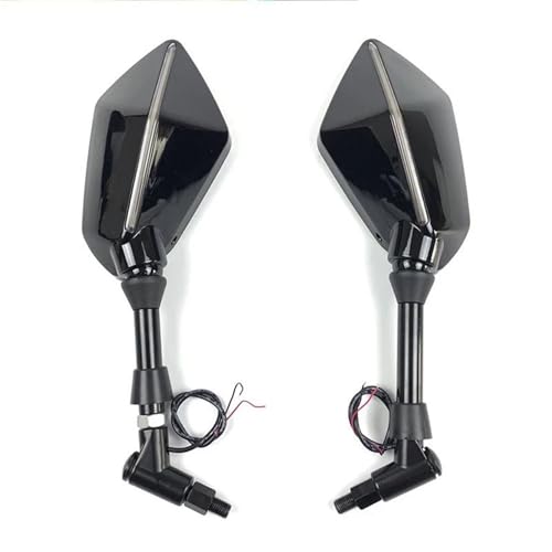 Espejo retrovisor de motocicleta de alta resistencia con luz M8 M10 para Benelli 001 4