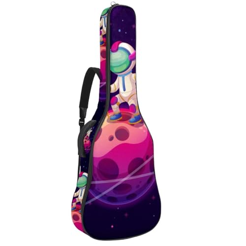 Housse guitare acoustique 106 cm à motif étoiles bleues et rouges avec bandoulière