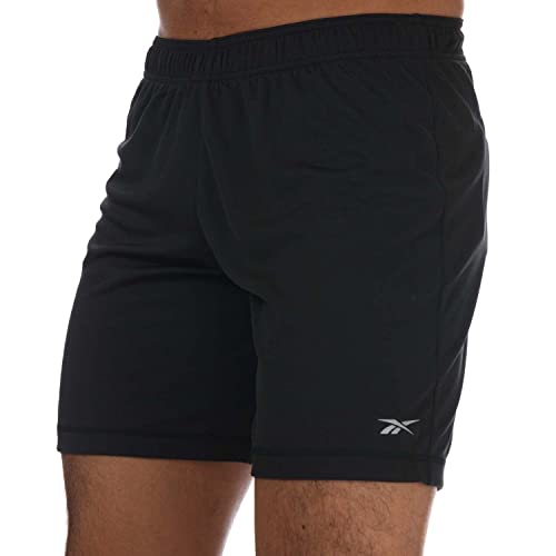 Image of Reebok Men's Run Essentials Basic 7 Inch Shorts in Black