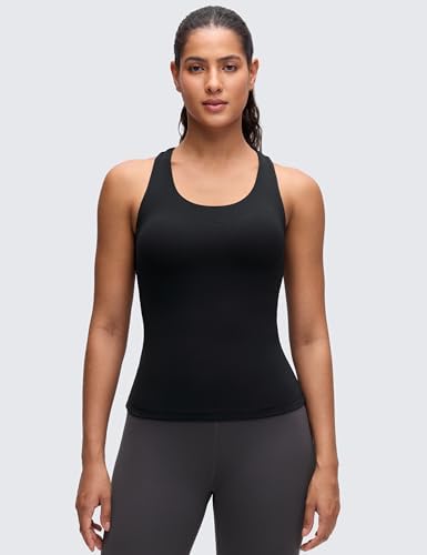 CRZ YOGA Butterluxe Racerback Tank Tops Black Large - 1
