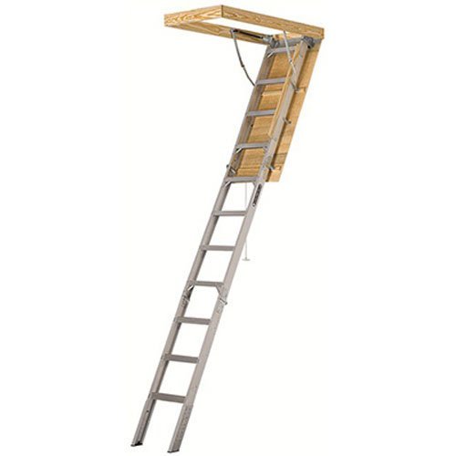Louisville Ladder 25.5x54 Aluminum Attic Ladder, Type IAA, 375-pound Load Capacity, AA2510
