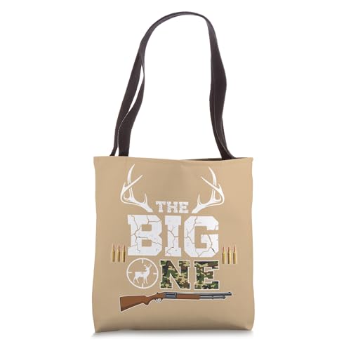 The Big One Hunting Birthday For Kids Deer Camo Buck Tote Bag