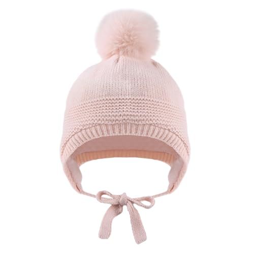 JANGANNSA Basic Winter Baby Boys Beanie Pompom Knitted Girls Hat Kids Earflap Beanies Warm Infant Toddler Hats2