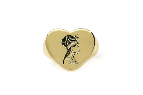 Cadeau pour elle : bague Cléopâtre romantique gravée - 4