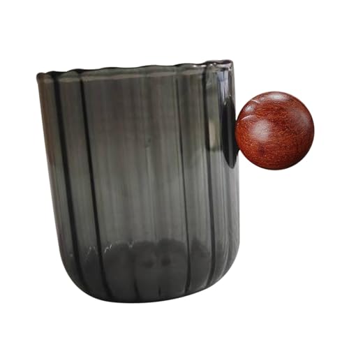 Gcljlmy Piccolo bicchiere per latte, miscelazione, tazza per bilancia, tazza per caffè espresso, resistente al calore, brocche per casa da tè, hotel, casa, esterno, ristorante (nero trasparente)