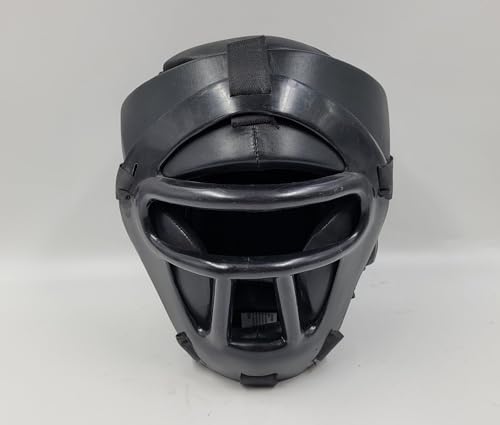 Woldorf Head Gear Leather Fixed Face Cage (Black, Large)
