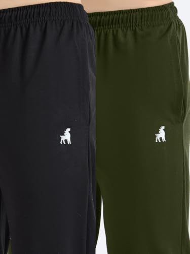 Image of Modeve Men Solid Cotton Blend Track Pant for Summer Pack of 2