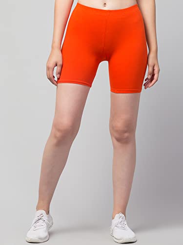 Image of Women's Cycling Shorts - Skin Fit Stretchable Tights for Gym, Sports, Running, Yoga & Layering Under Dresses - High-Waist, Seamless, Moisture-Wicking