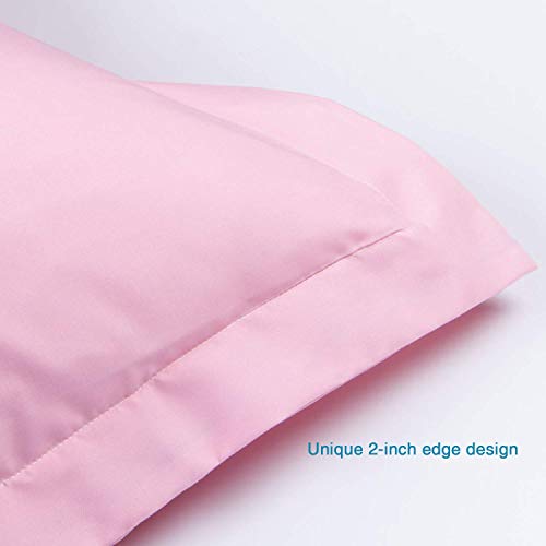 FLXXIE Microfiber Queen Pillow Shams Set of 2, Pink by FLXXIE - Used condition - Image 5