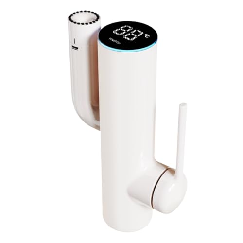 Robinet de lavabo blanc mitigeur rotatif et écran température LED