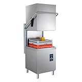 GastroHero Haubenspülmaschine PROFI-HSM54SL | Korbmaß 50×50 cm | Edelstahl | mit Reiniger- & Klarspüldosierer | Ablaufpumpe | 400 V | Made in Europe | Profi Gastronomie Spülmaschine