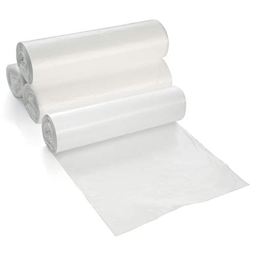 40-46 Gallon Clear Garbage Can Liners, 50 Count - Large Trash Can Liners - High Density, Thin, Lightweight, 16 Microns - For Office, Home, Hospital Wastebaskets - 2 Coreless Rolls