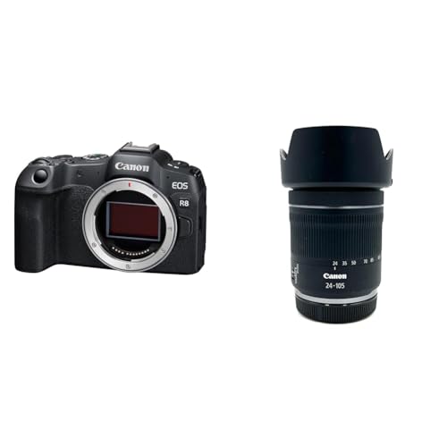 Image of Canon EOS R8 24.2 MP Full-Frame Mirrorless Camera with RF24-105mm f /4-7.1 is STM Lens | 4K Full HD Video Recording | (Black)