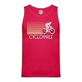 fabulous canotta uomo cotone biologico ciclofilo bicicletta francia ciclismo tour corsa strada, rosso, l