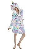 Einhorn Schlafanzug Damen Winter Pyjama Bademantel Flanell Tiere Ankleiden, Einhorn - 4, M: (Passend für Höhe 150-165 cm)