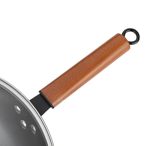 Wok de hierro 32 cm con tapa y mango de madera miniatura 6