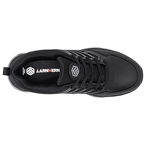 Larnmern Men Non Slip Shoes Food Service Work Waterproof Air Cushion Sneakers Kitchen Chef Slip-Resistant Antideslizantes Zapatos De Trabajo(8 Men, Black) #TOP4