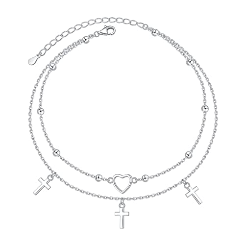 Image of S925 Sterling Silver Anklet for Women Adjustable Plus Foot Ankle Bracelet