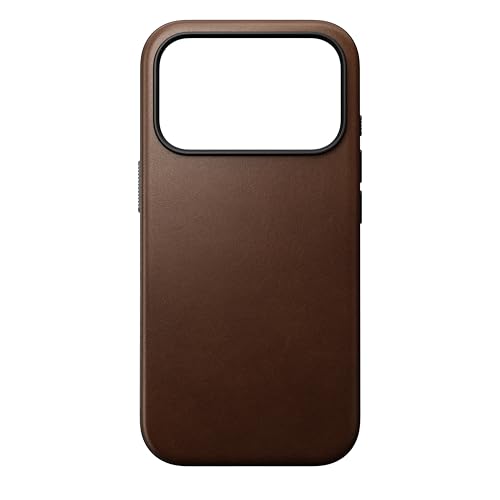 NOMAD Funda de piel moderna color marrón compatible con iPhone 17 Pro de piel compatible con Magsafe para iPhone 17 Pro
