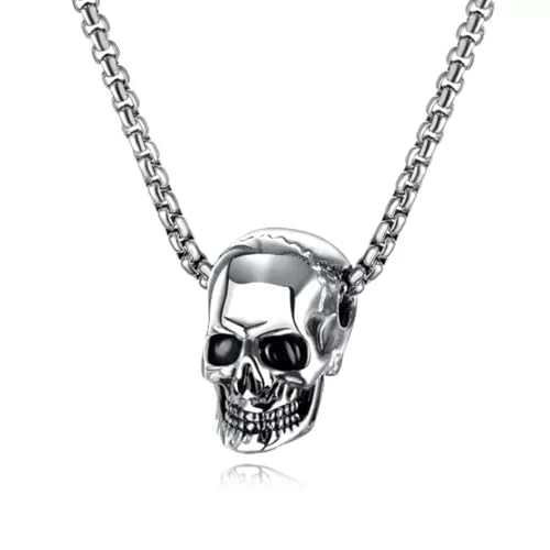 Collier skull punk argent sterling 925 idée cadeau pour passionné