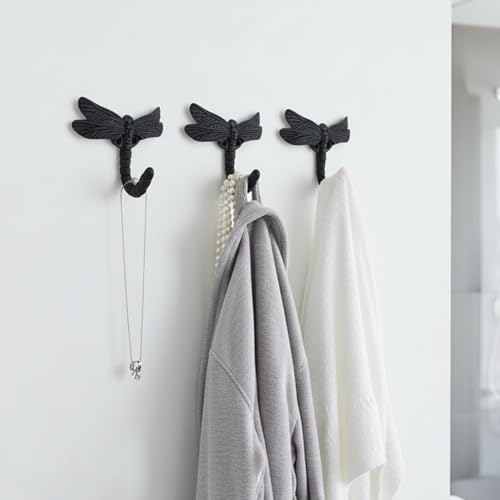 4 Crochets libellules en alliage de zinc pour rangement mural - 4