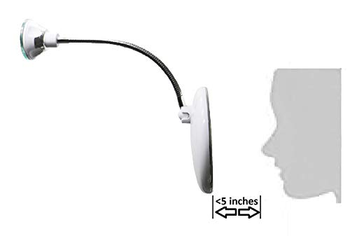 JiBen 10X LED Gooseneck Magnifying Makeup Mirror with Suction Cup