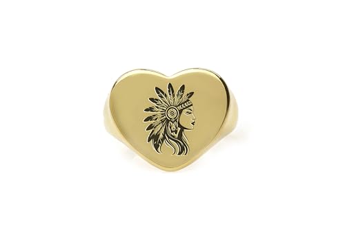 Bague en forme de coeur gravée style indienne, le cadeau tribal idéal - 4