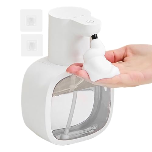 Dispensador de jabón automático - dispensador de jabón automático de espuma | Bomba de espuma sin tacto de 500 ml, USB C carga unidad manos libres, soporte líquido para lavar