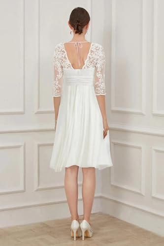 Image of Simple Short Wedding Dresses for Bride 2025 Elegant Off the Shoulder Ruffle Satin Bridal Shower Dress for Women